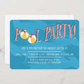 プールパーティー!招待状 招待状 (正面/裏面)