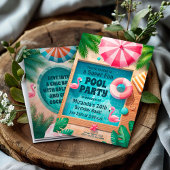 プールパーティー 水泳 誕生日 スプラッシュ 招待状