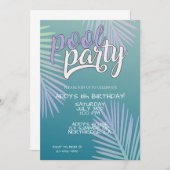 プールパーティー、熱帯パーティー、誕生日 (正面/裏面)