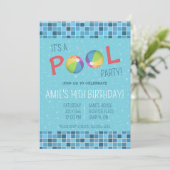 プールパーティー 誕生日パーティー 招待状 (スタンド正面)