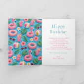 プールパーティー 誕生日 カード (内部)