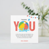 プールパーティー 誕生日 男の子 女の子 感謝カード (スタンド正面)