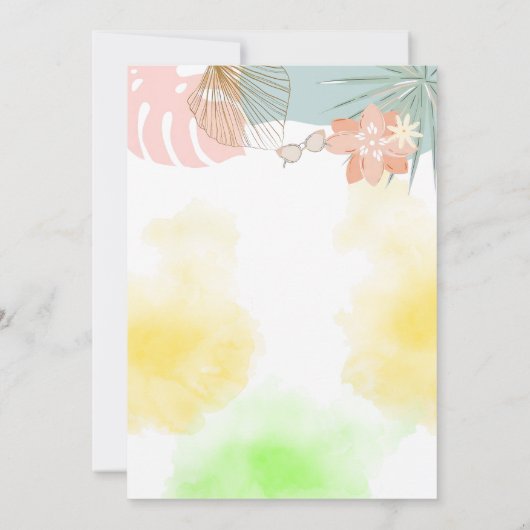 プールパーティーBash誕生日パーティー 招待状 (裏面)