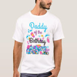 プールパーティーDaddy of the birthday Girl Summer Tシャツ<br><div class="desc">祝Tシャツ、スペシャル、デザイン付き誕生日パーソナライズされた</div>
