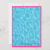 プールパーティ招待状 ピンク 招待状 (裏面)