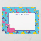 プールパーティ プールフロート柄 フラットパネル 招待状 (正面/裏面)