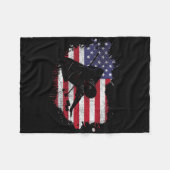 プールビリヤードのシャツ – American Flag Billiard Playe フリースブランケット (正面(横))