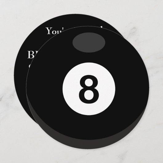 プールビリヤードのテーマパーティー招待状 招待状 (正面/裏面)