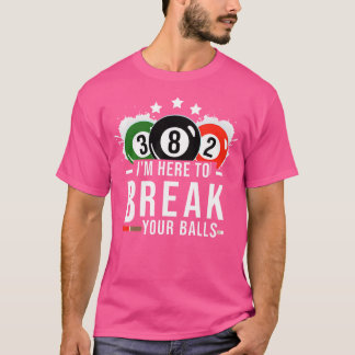 プールビリヤードのビリヤードのビリヤードのプールブレイクボールラック Tシャツ