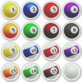 プールビリヤードのボールフルセット シール (正面)