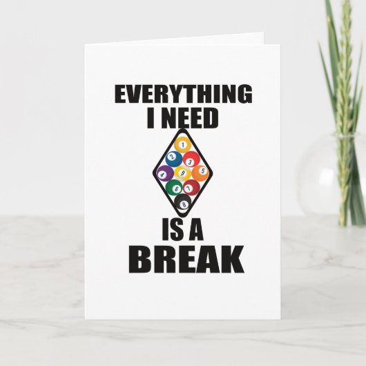 プールビリヤードの贈り物プールプレーヤー、スヌーカー・ビリヤード カード (正面)