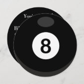 プールビリヤードテーマパーティー招待状 招待状 (正面/裏面)