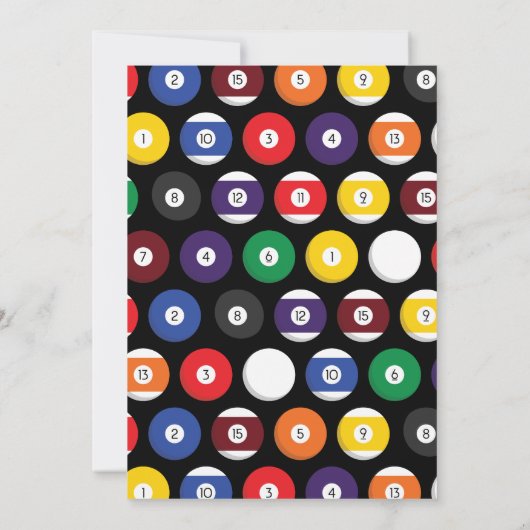 プールビリヤード子供の誕生日パーティースポーツ 招待状 (裏面)