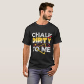 プールビリヤード選手に汚れたチョークおもしろい Tシャツ (正面フル)