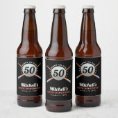 プールビリヤード50thバースデーパーティブラック ビールラベル (ボトル)