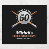 プールビリヤード50thバースデーパーティブラック ビールラベル (シングルラベル)