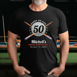 プールビリヤード50thバースデーパーティブラック tシャツ