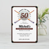 プールビリヤード50th誕生日パーティーホワイト 招待状 (スタンド正面)
