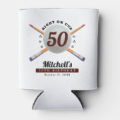 プールビリヤード50th誕生日パーティーホワイト 缶クーラー (正面)