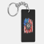 プールビリヤード7月の第4男子アメリカ国旗 キーホルダー (正面左)