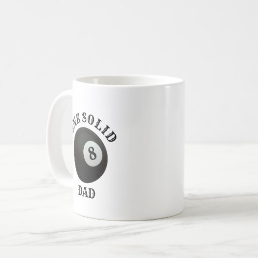 プールビリヤード8ボール無地のワンパパ父の日 コーヒーマグカップ (正面左)