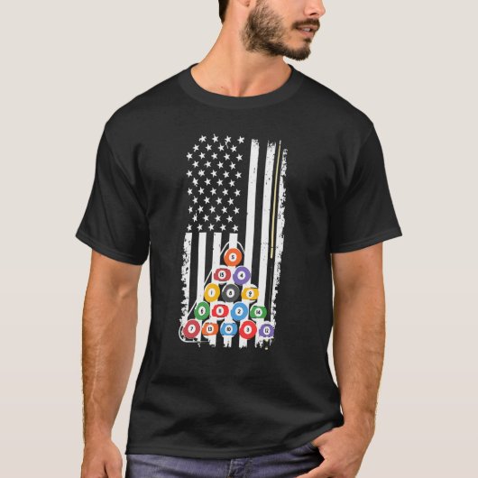 プールビリヤードSnookerプレーヤーチームAmerican Usa Fl Tシャツ (正面)