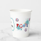 プールビーチボールパーティーパーソナライズされた紙カップ 紙コップ (裏面)