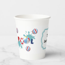 プールビーチボールパーティーパーソナライズされた紙カップ 紙コップ