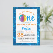 プールビーチボールファースト誕生日 招待状 (スタンド正面)