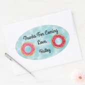 プールフローティパーティーありがとうステッカー 楕円形シール (封筒)