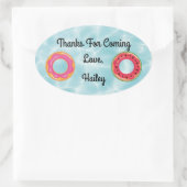 プールフローティパーティーありがとうステッカー 楕円形シール (バッグ)