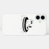 プールフロートでくつろぐクールな白猫 夏の気分 Case-Mate iPhoneケース (裏面 (横))