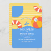 プールフロートの招待状 招待状 (正面/裏面)
