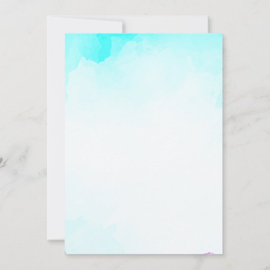 プールフロートグラスフラワーバースデーパーティー 招待状 (裏面)