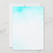 プールフロートグラスプールバースデーパーティー 招待状 (裏面)