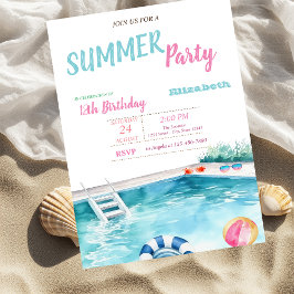 プールフロートメガネ花夏の誕生日パーティー 招待状