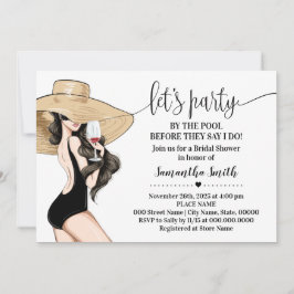 プールブライダルシャワーでパーティーを実行する前に 招待状