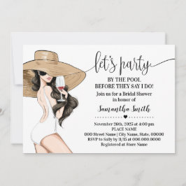 プールブライダルシャワーでパーティーを実行する前 招待状