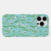 プールブルーの雪だるま iPhoneケース (裏面横)