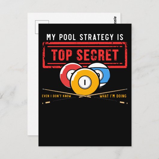 プールプおもしろいレーヤーのジョークビリヤードのユーモア ポストカード (正面/裏面)