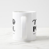 プールプおもしろいレーヤー用のブラック・ハッチングボール・コーヒー・マグ ジャンボコーヒーマグカップ (裏面)