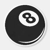 プールプレイヤー用ブラック8ボール冷蔵庫用マグネット マグネット (正面)