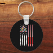 プールプレイヤー米国国旗 キーホルダー (正面)