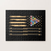 プールプレイヤー米国国旗 ジグソーパズル (横)