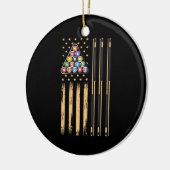 プールプレイヤー米国国旗 セラミックオーナメント (左)