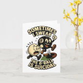 プールプレーおもしろいヤーパパジョークギフト自殺的な8-ll Bil カード (黄色い花)