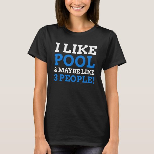 プールプレーヤーとプールボール Tシャツ (正面)