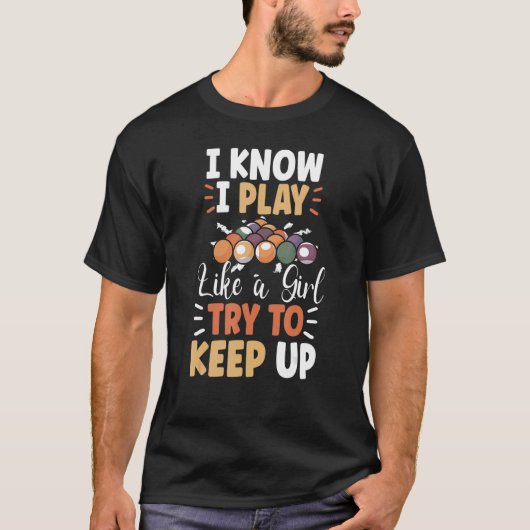 プールプレーヤービリヤードCueスポーツ Tシャツ (正面)
