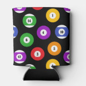 プールプレーヤープールボールパターン（の模様が）あるブラック 缶クーラー (裏面)