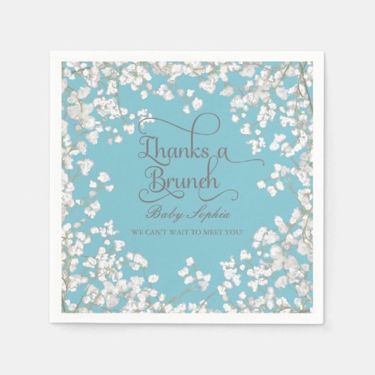 プールベビーシャワーデコバービーズブレスリースフローラ スタンダードカクテルナプキン (正面)